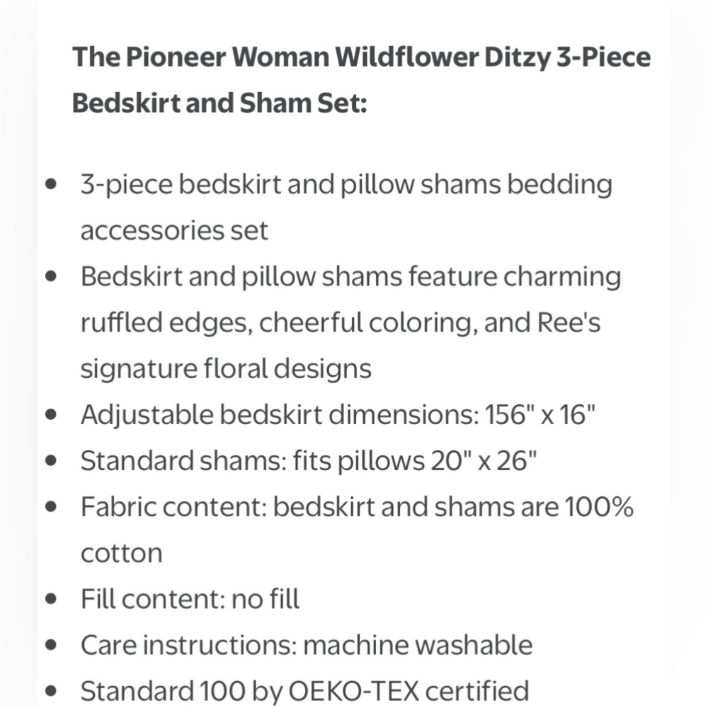 🩷 New With Tags The Pioneer Woman Bedding Set - 2 Shams & Dust Ruffle - Picture 3 of 10